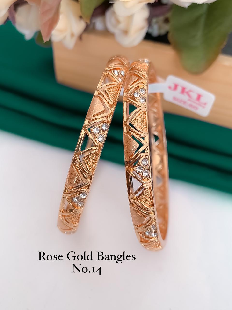 Rose Gold Fancy Designer Bangles 3 Wholesale Market In Surat
